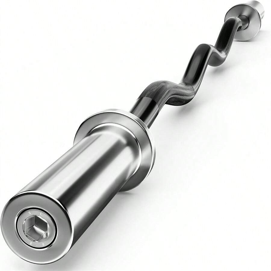 Barbell Curl Bar EZ Bar Strength Training Bar Threaded Chrome Barbell