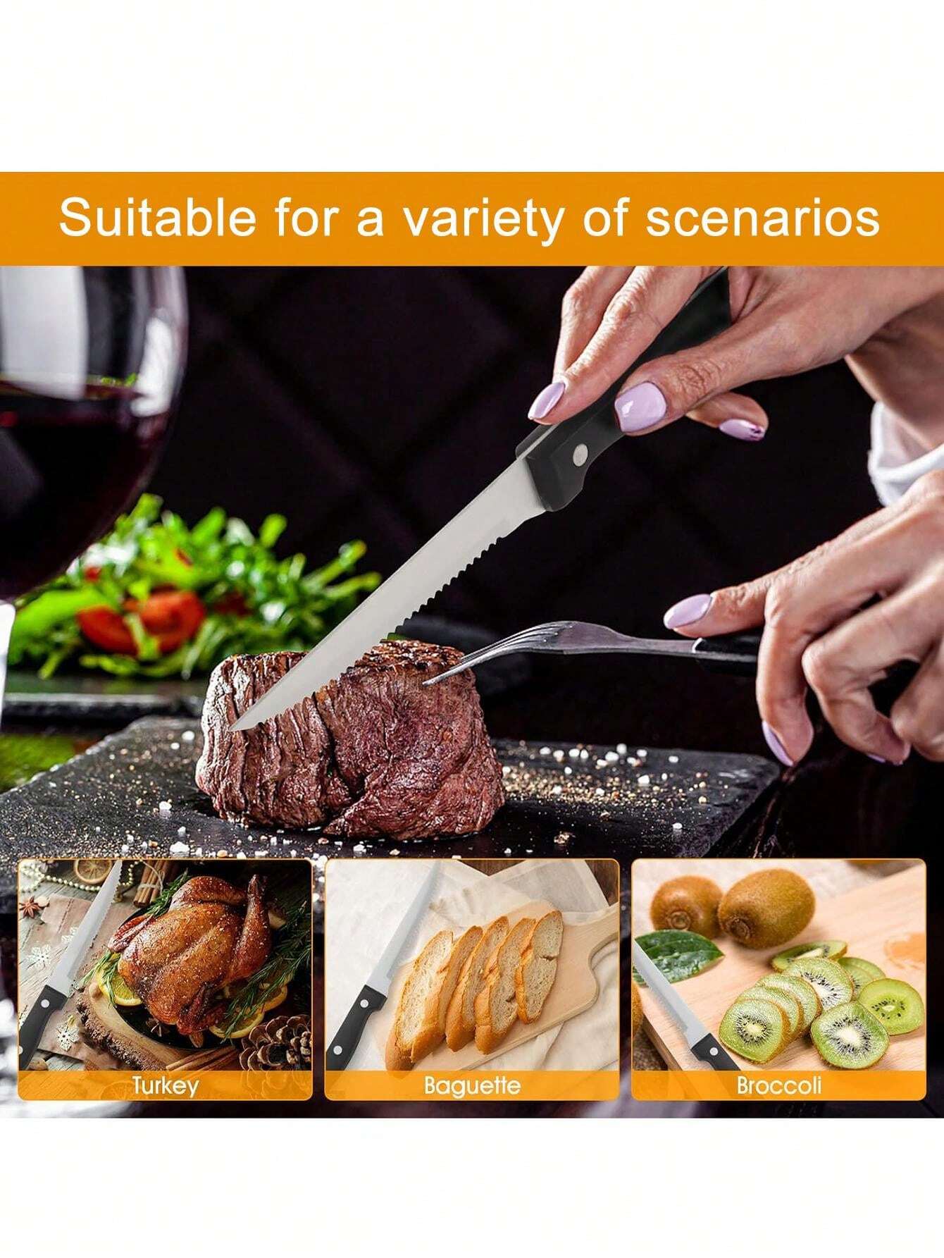 1/4/6pcs Stainless Steel Steak Knife Flatware Camping Cutlery Set