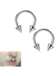 1 pieza Aro de nariz de gran tamaño de acero inoxidable, aro de septum de nariz, pendiente de hueso de la oreja, joyería multiusos de perforación corporal de múltiples dimensiones, disponible para hombres y mujeres, propósito especial, perforación a juego, cómodo de llevar