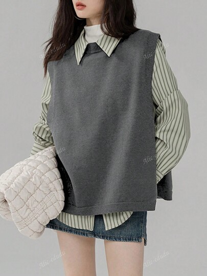 ニット/セーター STUDIOUS - CLANE BACK SLIT KNIT VEST CLANE - バックスリットニットベスト - BACK SLIT KNIT VEST
