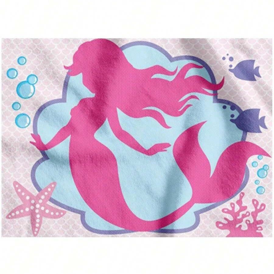 Mermaid Party Panel TNT 1.00m X 1.40m Mermaid Decoration Birthday Seabed Girl - 彩色 - 查看 1