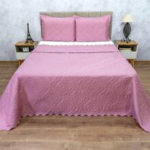 Camili 2-Piece Single Quilted Bedspread Double-Sided With Pillowcase Flaps - ROSE - View 2