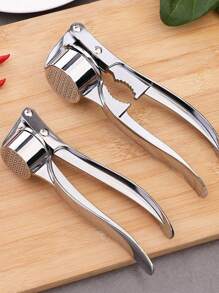 1pc Stainless Steel Garlic Press Manual Crusher Handheld Ginger Kitchen Tool,Corkscrew,Chopped And Crushed Ginger, Nuts, Garlic, Walnuts
