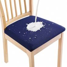 4pcs Waterproof Checked Damask Dining Chair Cover Removable Anti-Slip Chair Seat Cushion Cover For Kitchen
