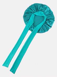 1pc Thickened Elastic Satin Ribbon Decor Round Cap Women Silk-Like  Cap For Daily Use - Kong Lan - View 3