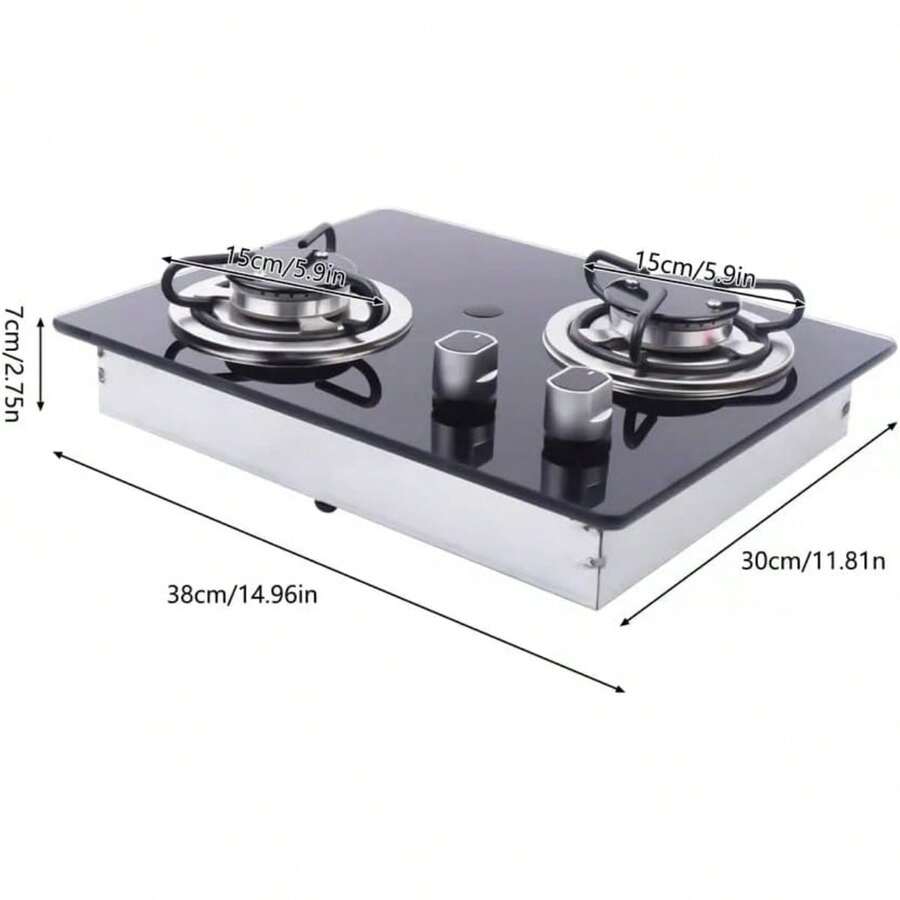 CNCEST Caravan RV Camper Boat LPG Gas Stove Hob Cooktop Cooker Tempered
