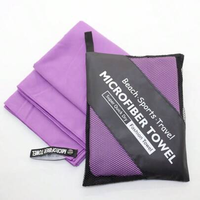 1pc/3pcs Compact Microfiber Towel With Zipper Pouch, Quick Drying, Highly Absorbent, Soft Sports Towel For Travel, Gym, Beach, Swimming, Yoga (Multiple Color & Size Options), Beach Essentials, Beach Accessories, Pool Float