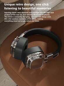 G66 Portable Square Headset Vintage Wind Wireless Bluetooth 5.3 Headset Heavy Woofer-Silver - Silver - View 11