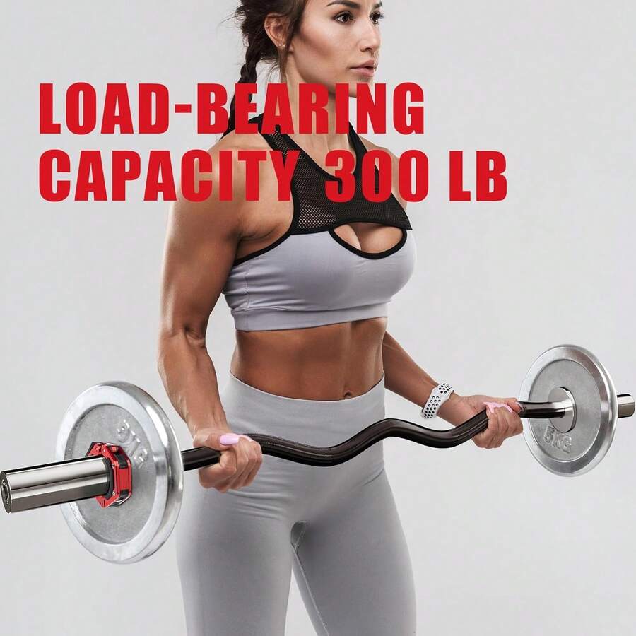 Barbell Curl Bar EZ Bar Strength Training Bar Threaded Chrome Barbell