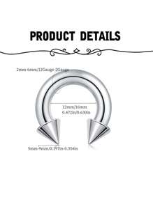 1 pieza Aro de nariz de gran tamaño de acero inoxidable, aro de septum de nariz, pendiente de hueso de la oreja, joyería multiusos de perforación corporal de múltiples dimensiones, disponible para hombres y mujeres, propósito especial, perforación a juego, cómodo de llevar