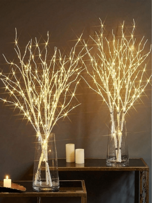 1pc 20/50 Led Iron Decorative Light, White Birch Branch Lights, Lights Battery Operated Fairy Lights Lighted, Creative Tree Design Decoration Light For Home For Home Bedroom Fireplace Inside Outdoor Decoration