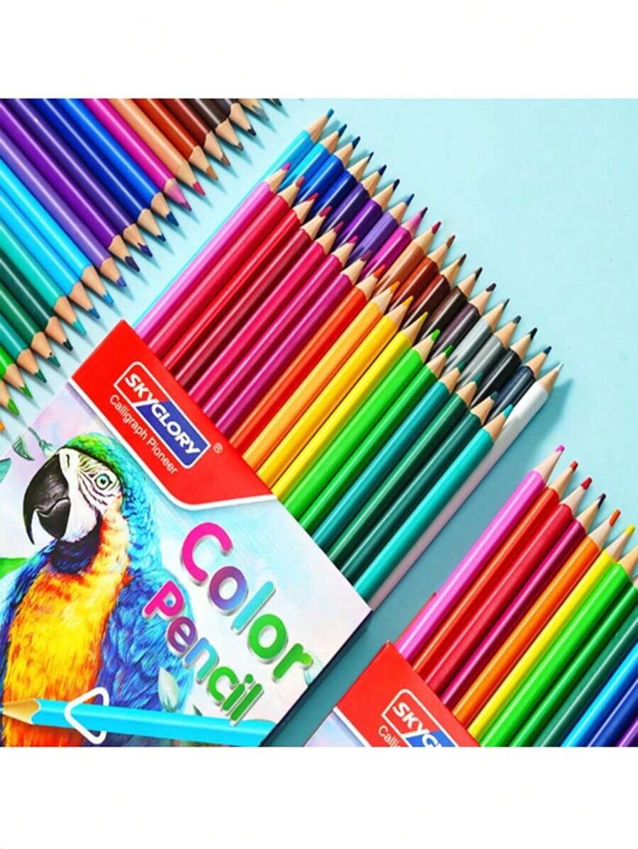 Set Pensil Warna 12/24/36/48, Pensil Gambar Aneka Warna, Pena Grafiti, Tersedia Berbagai Warna, Bahan PS, Kekerasan B, Cocok untuk Sekolah atau Melukis, Kembali ke Sekolah - MultiWarna - View 1