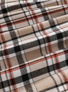 Tween Girl 1 Set Ruffled Long Sleeve Top Paired With Plaid Belted Dress, Comfortable Casual Outfit For Spring, Autumn - Nice Gift - White - View 7