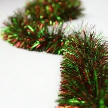 10/16,5 pies Guirnalda de oropel metálico de Navidad, adornos brillantes colgantes para árbol de Navidad, suministros de fiesta, decoración interior y exterior - Multicolor - Ver 14