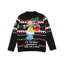 The  Mens Homer Simpson Christmas Sweater (Black) - Black - View 2
