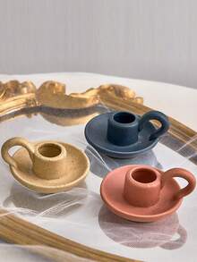 INS 风格白色陶瓷烛台，北欧家居装饰陶瓷烛台，家居用陶瓷装饰烛台，公寓装饰 - 碗形狀 - 查看 1