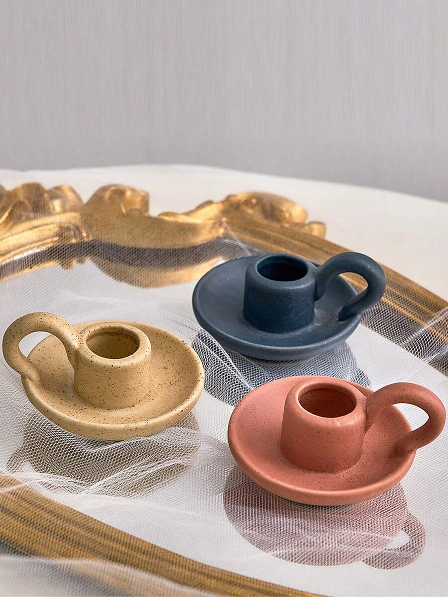 INS 风格白色陶瓷烛台，北欧家居装饰陶瓷烛台，家居用陶瓷装饰烛台，公寓装饰 - 碗形狀 - 查看 1