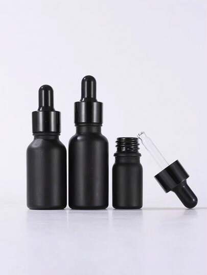 زجاجة قطارة من الزجاج الكهرماني لتنقيط السوائل العطرية بسعة 5مل-100مل، اللون أسود غامق، قطعة واحدة، قابلة للتعبئة من جديد