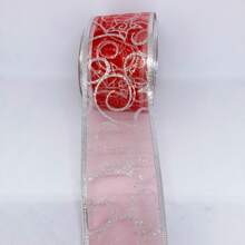 1/2/4 Peças Fita Natalina Com Decoração de Glitter, Prateada, Vermelha 3,8cm x /5cm x PARA Laços de Árvore de Natal, Embrulhos de Presentes, Decoração de Natal, Halloween, Decoração de Halloween