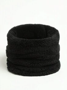 1 pieza Cuello de mujer elegante y cálido, estilo anillo, bufanda/pañuelo suave y amigable con la piel, máscara facial unisex casual cálida, a prueba de viento y frío para ciclismo y esquí al aire libre, gorro tubular de unicolor de invierno cálido y esponjoso, para uso diario y salidas en motocicleta