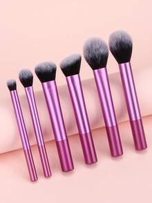 Professional 6pcs Purple Makeup Brush Set, Including Powder, Blush, Contour, Eye Shadow, Highlighter And Foundation Brushes For Flawless Makeup Application,Brush Set,Makeup Brush Kit,Make Up Brush Set,Make Up Set Complete,Makeup Brush Set,Complete Makeup Kit,Brush Kit,Brushes Makeup Set,Makeup Gift Set - Purple - View 2