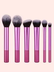 Professional 6pcs Purple Makeup Brush Set, Including Powder, Blush, Contour, Eye Shadow, Highlighter And Foundation Brushes For Flawless Makeup Application,Brush Set,Makeup Brush Kit,Make Up Brush Set,Make Up Set Complete,Makeup Brush Set,Complete Makeup Kit,Brush Kit,Brushes Makeup Set,Makeup Gift Set - Purple - View 6