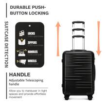 Hard Shell Suitcase PC ABS With TSA Lock Lightweight Spinner Luggage 20 Inch Cabin Bag 24 28 Inch Check In Trolley Case Or 3 Piece Set For Travel - Black - View 8