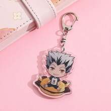 1pc Cute Anime Inspired Stainless Steel & Acrylic Keychain Accessory Backpack Charm Holiday Gift Halloween - Multicolor - View 25