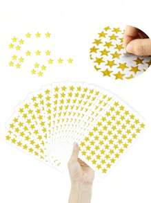 600/1200 Peças - Adesivos Estrela Dourada, 10 Folhas de Adesivos Estrela Dourada Holográfica para Recompensa de Crianças, Adesivos Estrela Folheada a Ouro, Adesivos Estrela Pequena para Agenda Escolar, Quadro de Comportamento, Suprimentos para Professor de Sala de Aula, Natal - Multicolorido - Visão 1