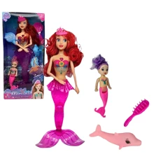 Mermaid Doll With Music, Light On Tail And Dolphin For Girl - Màu Hồng baby - Xem 1