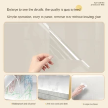 1pc PET Anti-Oil Sticker Self-Adhesive Wallpaper, High-Definition Scratch-Resistant Transparent Waterproof Wall & Countertop - Transparent - View 8
