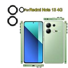 Anillo de metal + Protector de lente de vidrio templado compatible con Redmi 13 13C Redmi Note 14 13 4G 5G Note 13 14 Pro 4G 5G Note 13 Pro+ POCO C65 M6 Pro X6 Pro 5G X6 5G Compatible con Xiaomi 13T 14T Pro Estuche protector de vidrio HD claro, lente completa, accesorios para teléfonos a prueba de agua, a prueba de golpes, antiarañazos, antihuellas dactilares, regalo para cumpleaños, familia, amigos - Negro - Ver 8