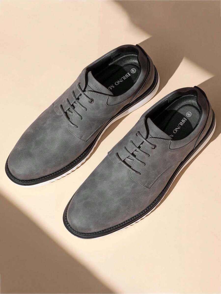 Men's Crossflex Casual Open Lacing Oxford Sneakers - Stylish And Comfortable Dress Shoes For Every Occasion - 灰色 - 查看 1