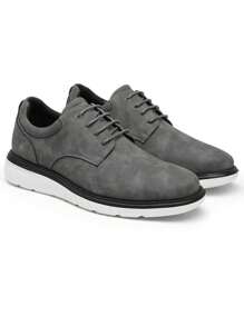 Men's Crossflex Casual Open Lacing Oxford Sneakers - Stylish And Comfortable Dress Shoes For Every Occasion - 灰色 - 查看 6