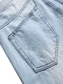 Men's Light Blue Casual Straight Fit Jeans