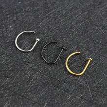 1pc/3pcs Men's Fake Ring Earrings Fashion Punk Non Nose Clip Stainless Steel Perforated Diaphragm Body Jewelry Christmas New Year Valentine's Day Holiday Gift - As Shown - View 10