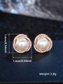 1 Pair Kids Pretty Cubic Zirconia Stud Earrings For Girls Gifts For Daily Decoration For Party Jewelry Birthday Gift - 1# - View 11