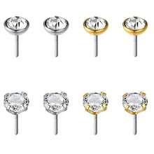 AVYRING 6-8pcs Push In Tops For Threadless Earring Push In Nose Ring Tops Replacement Tops For Lip Labret Piercing Top Balls Replacement 3mm Silver Gold Push Top Jewelry For Replacement - Multicolor - View 6