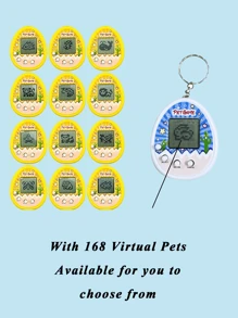 1个经典电子宠物机钥匙扣，内置168种虚拟宠物，迷你游戏钥匙扣挂件，背包挂件，可用于养成和玩游戏，适合生日和游戏派对（含纽扣电池），汽车配件，包包挂饰，可爱哥特风，Y2K风格，万圣节配件，教师节圣诞节礼物创意，包包挂饰，汽车配件，送给朋友或姐妹