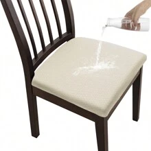 4pcs Waterproof Checked Damask Dining Chair Cover Removable Anti-Slip Chair Seat Cushion Cover For Kitchen