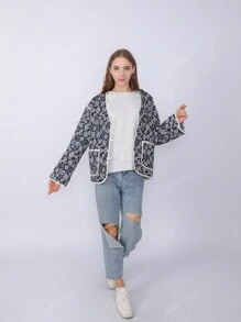 Fashionable Reversible Double-Sided Printed Padded Coat