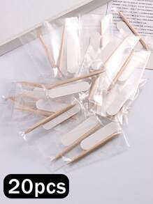 20件装便携式指甲清洁套装，白色双面迷你指甲锉和角质层推棒，美甲修脚工具，指甲用品，指甲工具，美甲艺术工具，返校季，指甲，美甲贴片工具