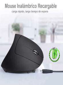 Mouse vertical inalámbrico recargable con 3 DPI - Negro - Ver 6