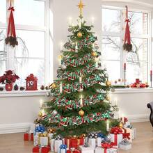 10/16,5 pies Guirnalda de oropel metálico de Navidad, adornos brillantes colgantes para árbol de Navidad, suministros de fiesta, decoración interior y exterior - Multicolor - Ver 5