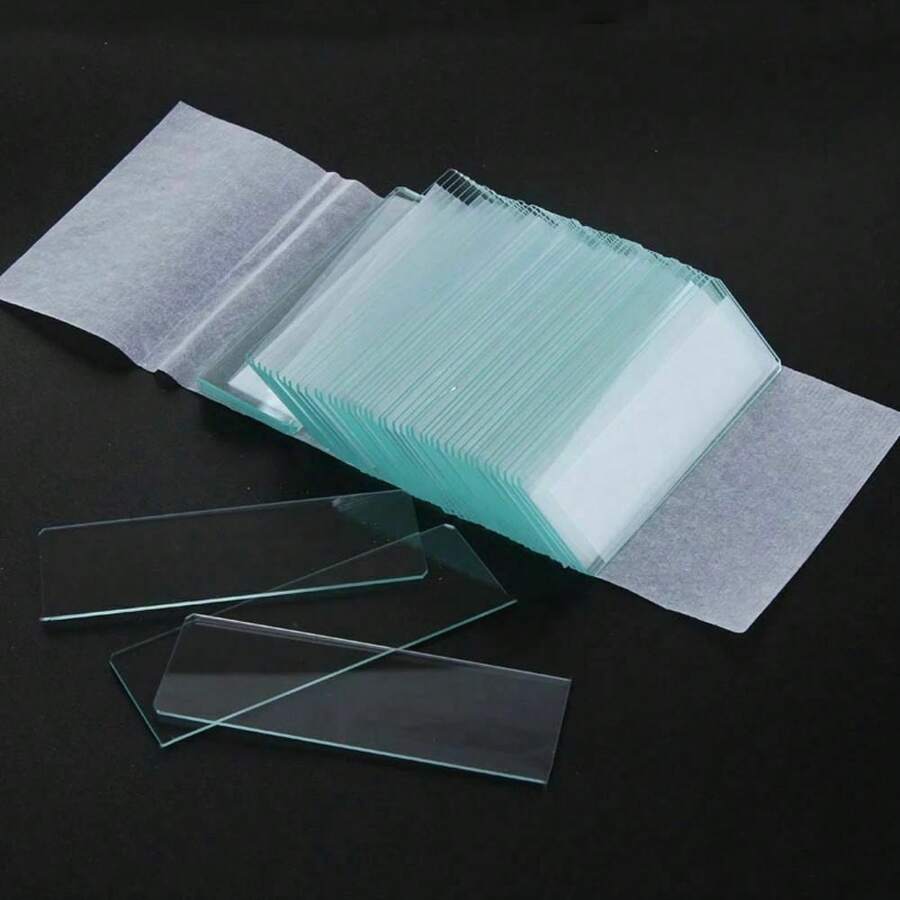 2 Set (50Pcs/Set) Microscope Slides Cover Glass For Optical Microscope Accessories UK - 白色 - 查看 1