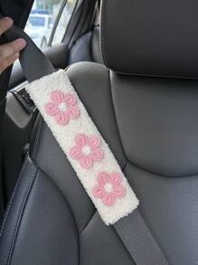 1 st/2 st autogordel lamshaar multi-color bloemen beschermhoes schouderhoes