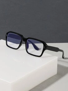 1 PC Men's Acrylic Light Business Rectangle Fashion Eyeglasses For Daily Reading And Work Commuting Glasses Accessories