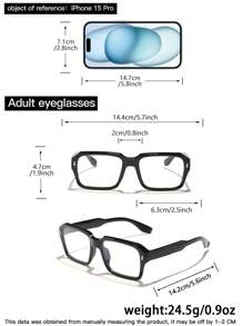 1 PC Men's Acrylic Light Business Rectangle Fashion Eyeglasses For Daily Reading And Work Commuting Glasses Accessories