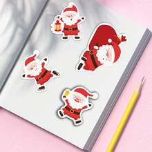 50 قطعة من ملصقات الزخرفة الإبداعية ذات طابع بابا نويل للديكور في عيد الميلاد، مناسبة للزجاجات المائية والأطباق والحقائب والسيارات والأجهزة المحمولة والأغراض الشخصية، هدايا مثالية لعيد الميلاد - متعدد الألوان - مشاهدة 4