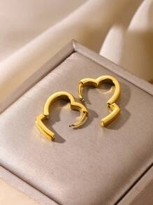 Heart Design Hoop Earrings, Suitable For Daily Wear - Earrings - View 7